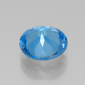 Topázio azul natural 1,72ct, corte redondo, VVS