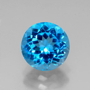 Topázio azul natural 2,28ct, corte redondo, VS