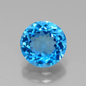 Topázio azul natural 2,34ct, corte redondo, VS