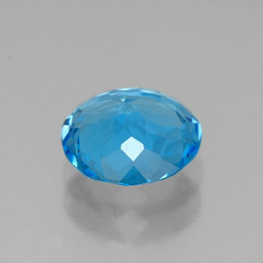 Topázio azul natural 1,94ct, corte redondo, VVS