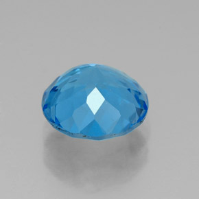 Topázio azul natural 2,33ct, corte redondo, VVS