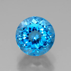 Topázio azul natural 2,73ct, corte redondo, VVS
