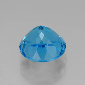 Topázio azul natural 2,73ct, corte redondo, VVS