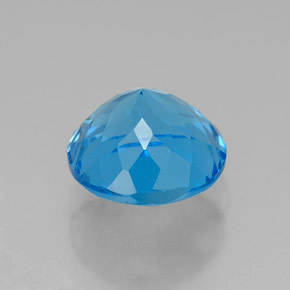 Topázio azul natural 2,66ct, corte redondo, VVS-VS