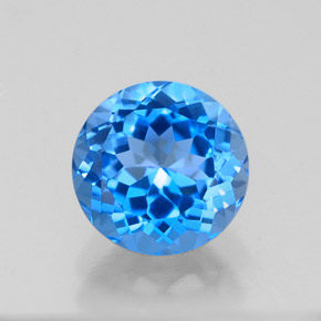 Topázio azul natural 2,44ct, corte redondo, VVS