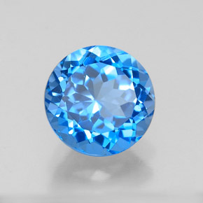 Topázio azul natural 2,44ct, corte redondo, VVS