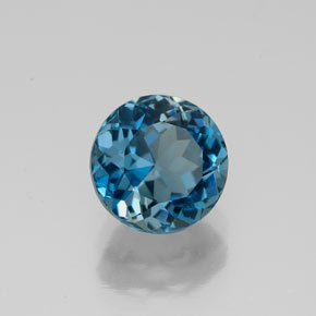 Topázio azul natural 1,89ct, corte redondo, VVS