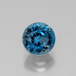 Topázio azul natural 1,93ct, corte redondo, VVS