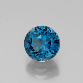 Topázio azul natural 1,93ct, corte redondo, VVS