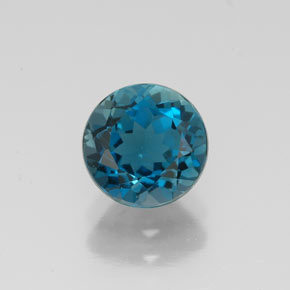 Topázio azul natural 1,64ct, corte redondo, VVS
