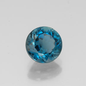 Topázio azul natural 1,64ct, corte redondo, VVS