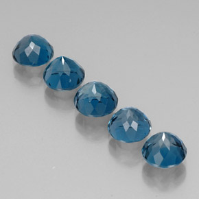 Pedras preciosas de topázio azul natural de  ct, corte redondo, VVS-VS