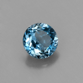 Topázio azul natural 1,12ct, corte redondo, VVS-VS