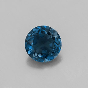 Topázio azul natural 0,93ct, corte redondo, VVS-VS
