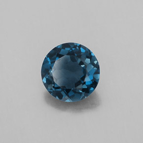 Topázio azul natural 0,93ct, corte redondo, VVS-VS