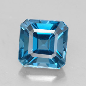 Topázio azul natural 1,93ct, corte esmeralda, VVS