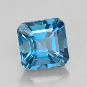 Topázio azul natural 1,93ct, corte esmeralda, VVS