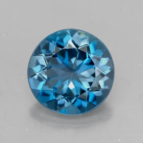Topázio azul natural 2,84ct, corte redondo, VVS-VS