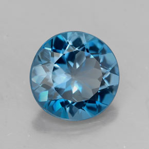 Topázio azul natural 2,84ct, corte redondo, VVS-VS