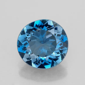 Topázio azul natural 2,56ct, corte redondo, VVS