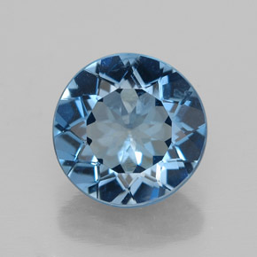 Topázio azul natural 2,83ct, corte redondo, VS