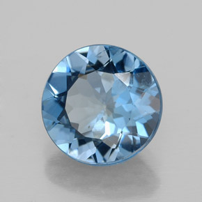 Topázio azul natural 2,83ct, corte redondo, VS