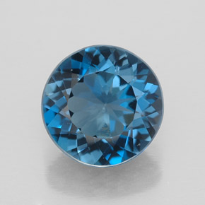 Topázio azul natural 2,87ct, corte redondo, VVS
