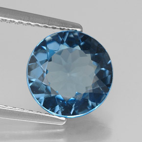 Topázio azul natural 2,80ct, corte redondo, VS