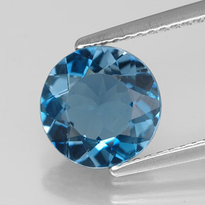 Topázio azul natural 2,54ct, corte redondo, VVS