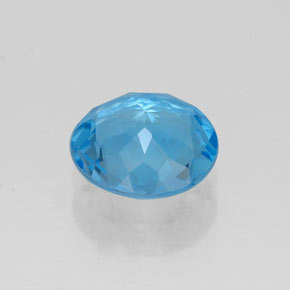 Topázio azul natural 1,21ct, corte redondo, VVS