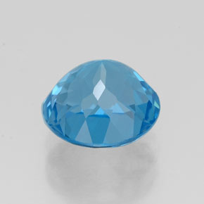 Topázio azul natural 2,38ct, corte redondo, VVS