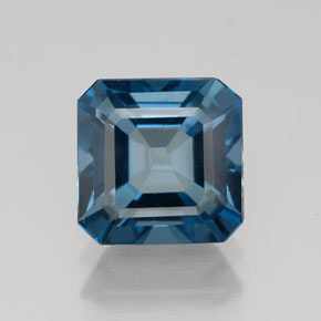 Topázio azul natural 1,87ct, corte esmeralda, VVS