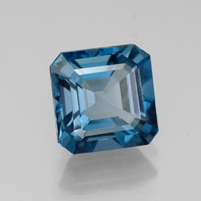 Topázio azul natural 1,87ct, corte esmeralda, VVS