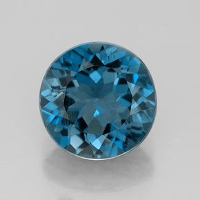 Topázio azul natural 2,86ct, corte redondo, VS