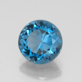 Topázio azul natural 2,36ct, corte redondo, VVS