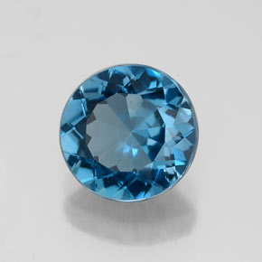 Topázio azul natural 2,18ct, corte redondo, VVS
