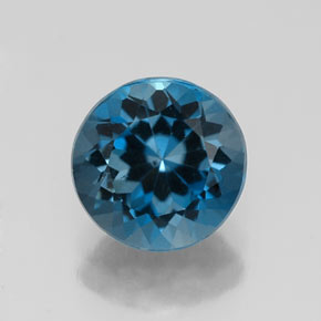 Topázio azul natural 2,41ct, corte redondo, VS