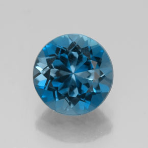 Topázio azul natural 2,50ct, corte redondo, VS