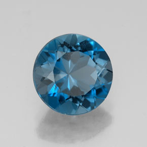 Topázio azul natural 2,50ct, corte redondo, VS