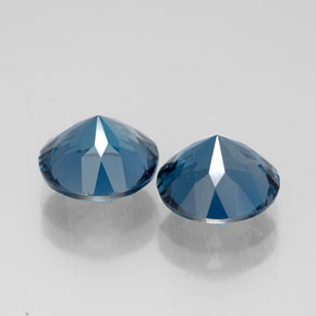 Pedras preciosas de topázio azul natural de  ct, corte redondo, VVS
