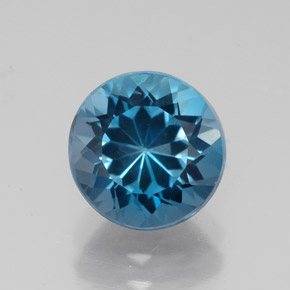 Topázio azul natural 2,47ct, corte redondo, VS