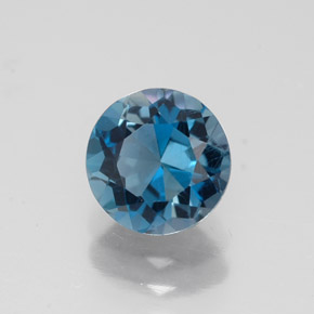Topázio azul natural 1,67ct, corte redondo, VS