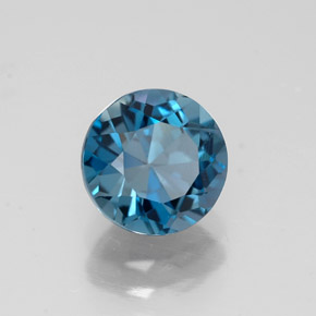 Topázio azul natural 1,67ct, corte redondo, VS