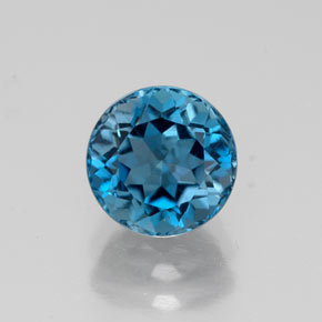 Topázio azul natural 1,94ct, corte redondo, VS