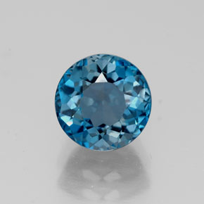 Topázio azul natural 2,02ct, corte redondo, VS