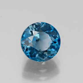 Topázio azul natural 2,02ct, corte redondo, VS