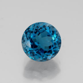 Topázio azul natural 1,91ct, corte redondo, VS