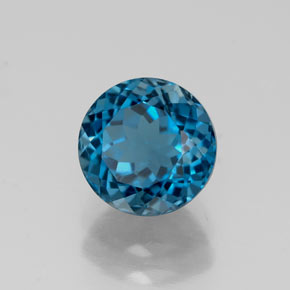 Topázio azul natural 1,91ct, corte redondo, VS