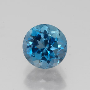 Topázio azul natural 2,08ct, corte redondo, VS