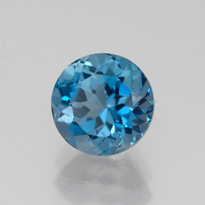 Topázio azul natural 2,08ct, corte redondo, VS